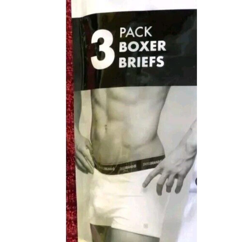 SWISSBRAND 3 Pack Boxer Briefs Sz XL‎ White COTTON Performance Stretch 40-42
